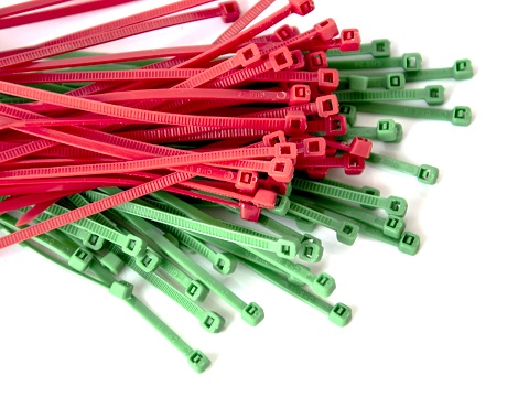plain cable ties- red green